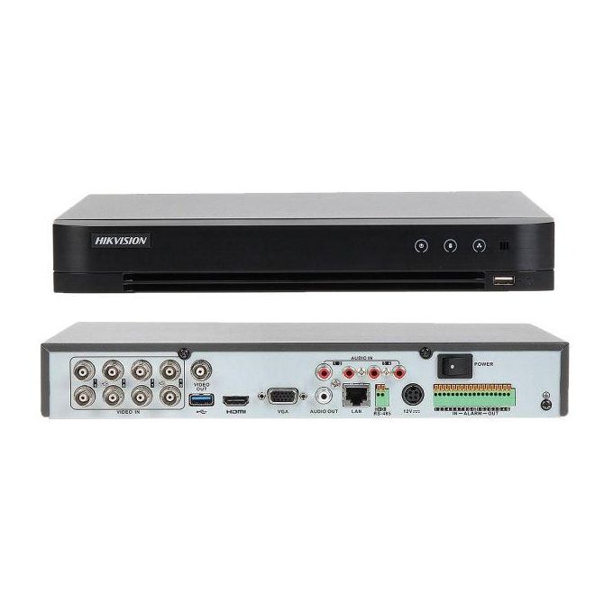 Hikvision iDS-7208HQHI-M1/XT 8-Channel 3K/5MP AcuSense DVR with Two-Way Audio