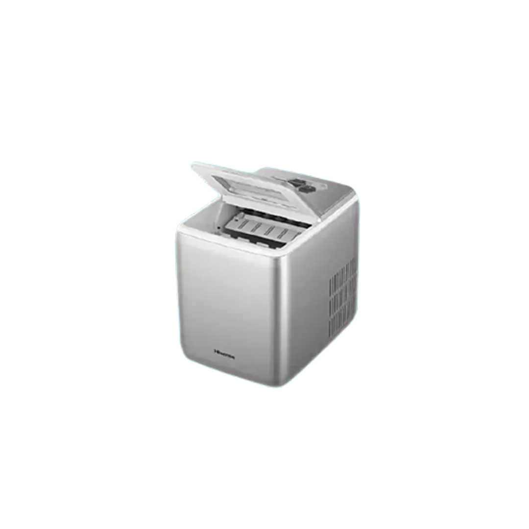 Hisense Ice Maker 150W, 20KG Daily Ice Production, S&L Ice Cubes, Silver Color