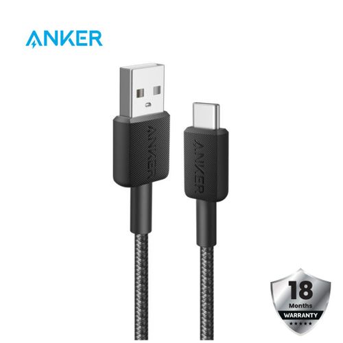 Anker 322 USB-A to USB-C Cable (3ft Braided), Compact fast charging and connectivity for iPhone, Galaxy, Pixel, iPad, and accesories