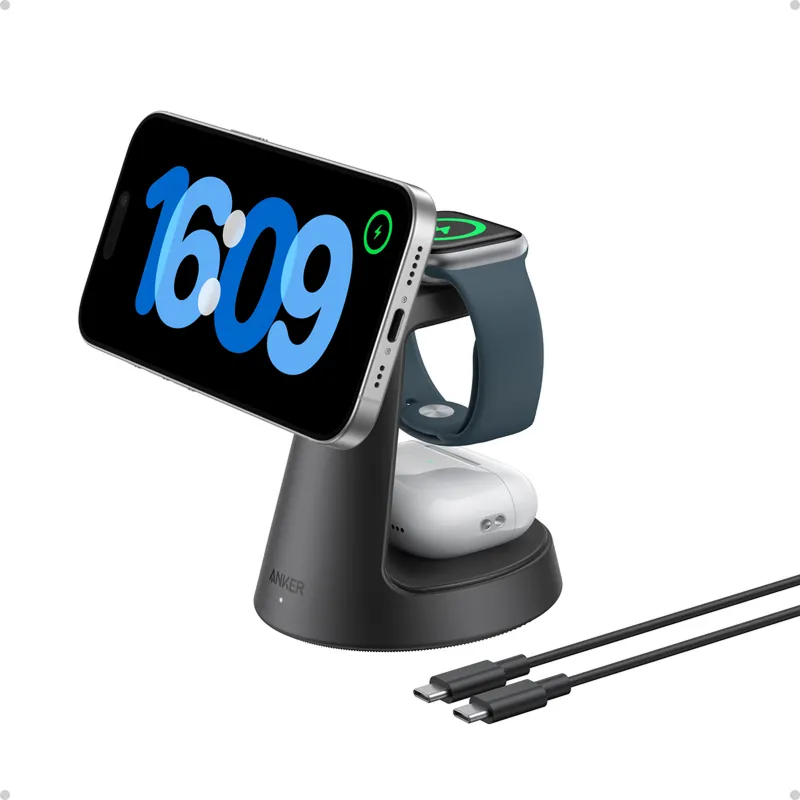 Anker MagGo Wireless Charging Station (3-in-1 Dock Stand) – Black | B25M4V11