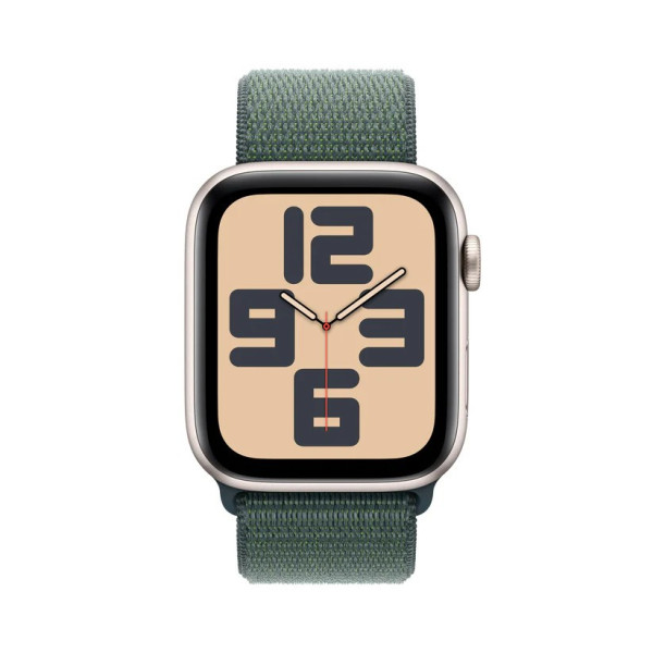 Apple Watch SE (2nd Generation, 2024) GPS 40mm (Starlight Aluminum Case with Lake Green Sport Loop)-MXEH3QA/A