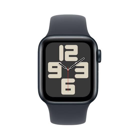 Apple Watch SE (2nd Generation, 2024 refresh), featuring a 44mm Midnight Aluminium Case paired with a Midnight Sport Band in size M/L-MXEK3QA/A