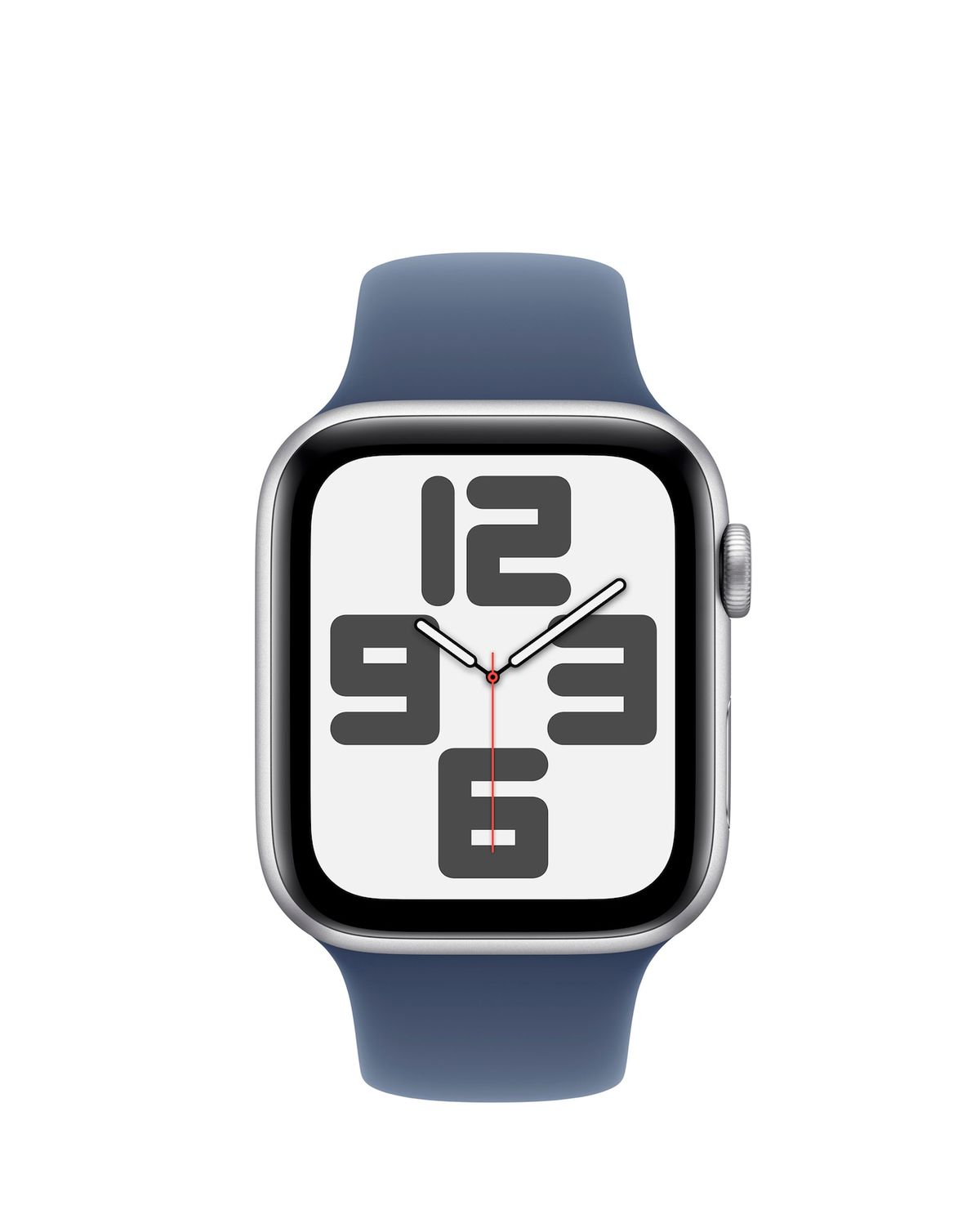 Apple Watch SE (44mm, Silver Aluminium, Denim Sport Band)-