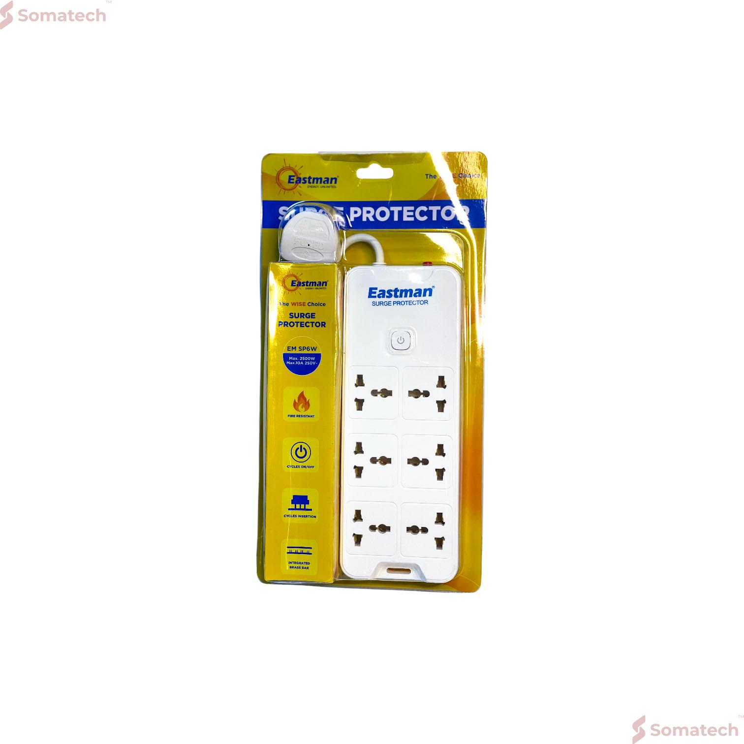 Eastman Surge Protector 6 Universal Sockets – EM SP6W 10A