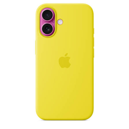 iPhone 16 Silicone Case with MagSafe in the Star Fruit (yellow) color-