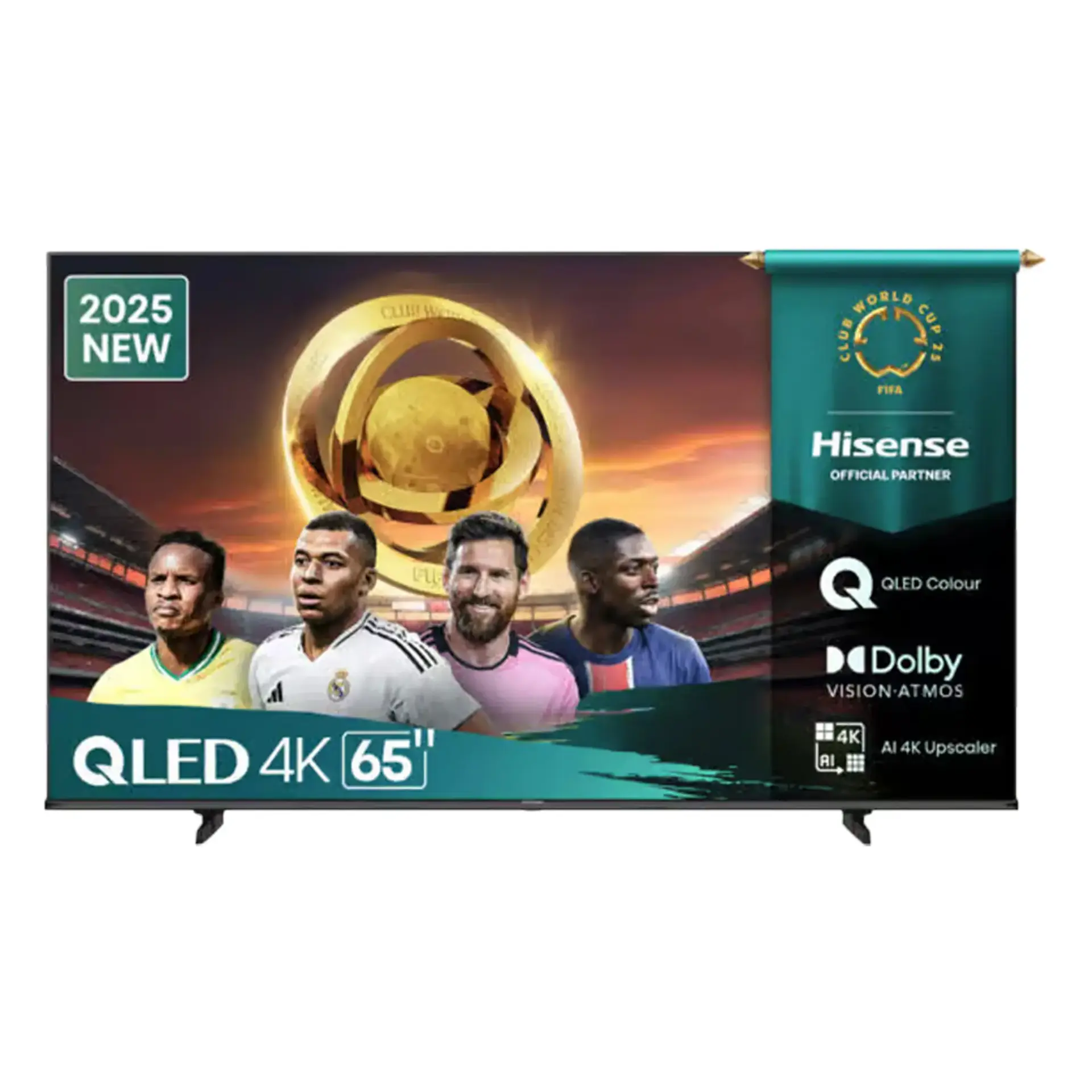 Hisense 65' QLED 4K Smart TV with Quantum Dot Colour, 120 high refrsh rate, 3HDMI, 2USB, Dolby Vision IQ, Voice remote