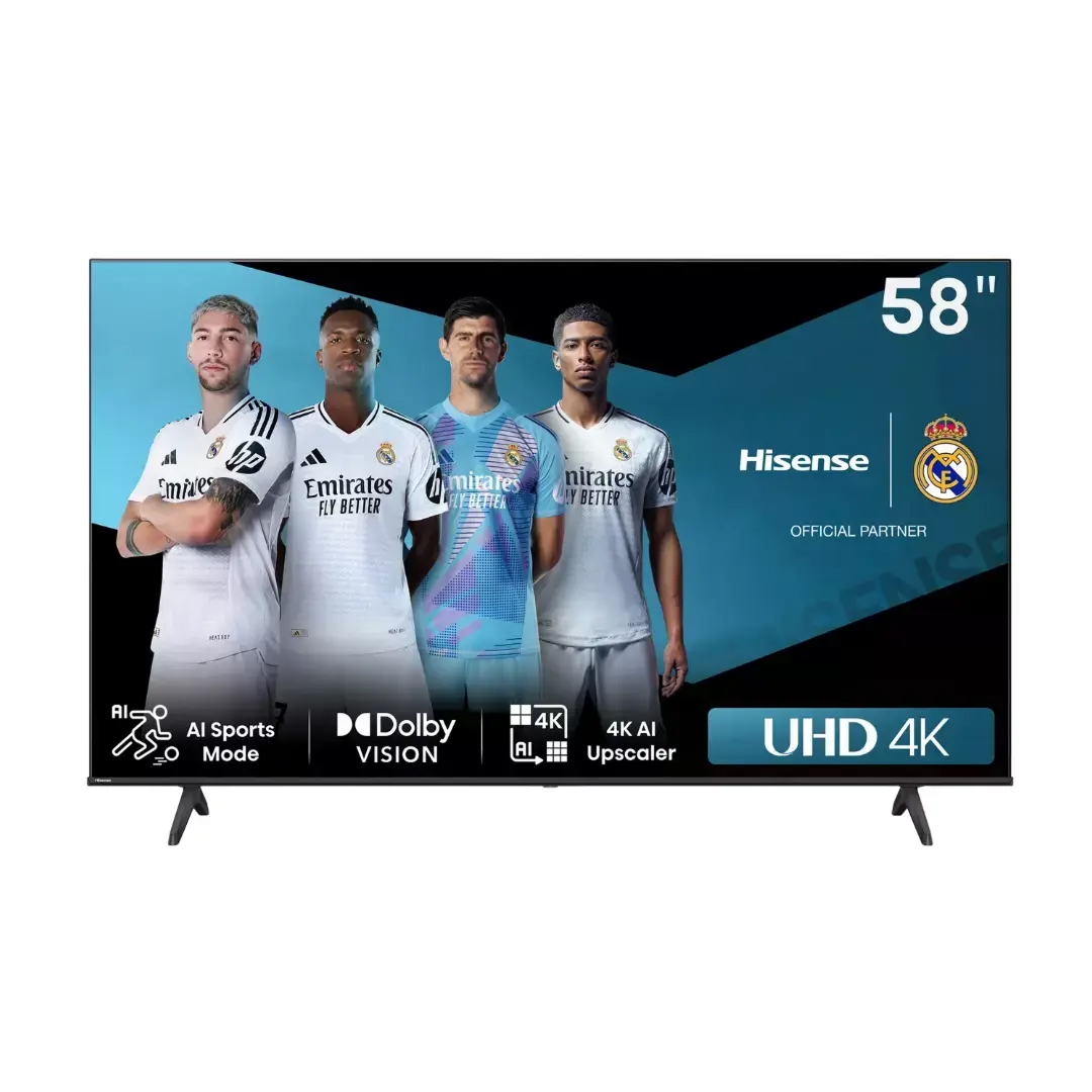 Hisense 58" UHD 4K SMART TV, 3 HDMI, 2 USB, 1 AV, Free Wall Bracket, WIFI, LAN,Free Wall Bracket