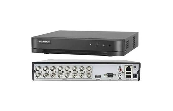 Hikvision iDS-7216HQHI-M1/T 16-Channel 3K/5MP DVR with Two-Way Audio