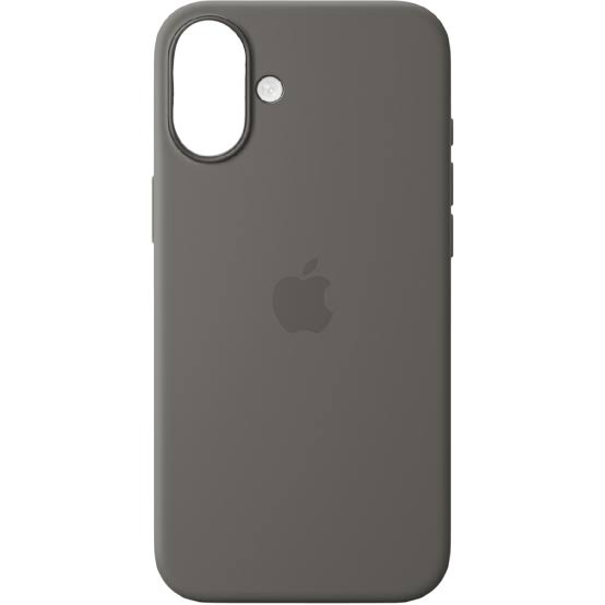 official Apple iPhone 16 Plus Silicone Case with MagSafe in Stone Gray-