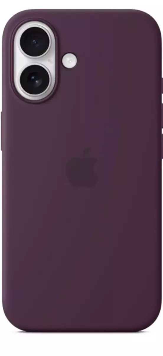 official Apple iPhone 16 Silicone Case with MagSafe in the Plum colorway-MYY43ZM/A